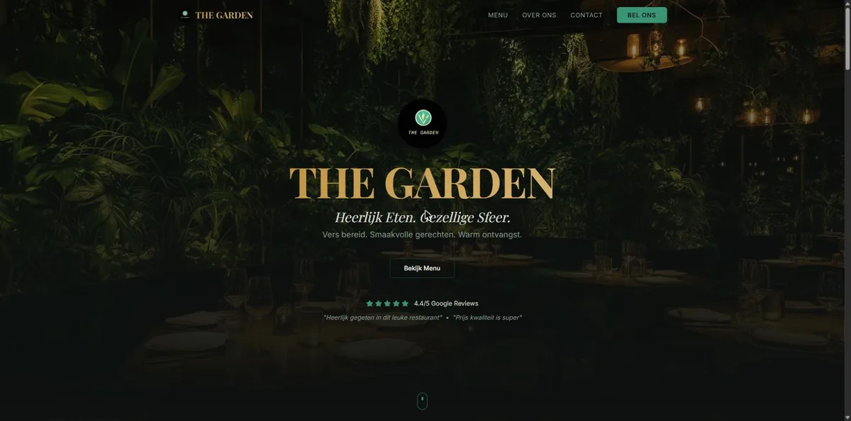 Website van The Garden — webdesign door Badr